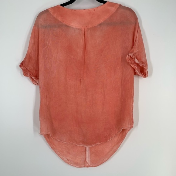 Free People Distressed Oversized Crop Shirt Size M - Picture 10 of 14